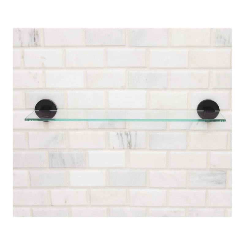 Neo Glass Bathroom Shelf, Matte Black