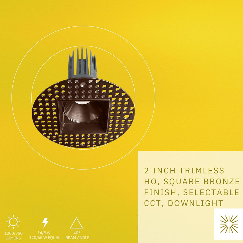 Ensemble d'éclairage encastré 2 po 14 watts, Bronze