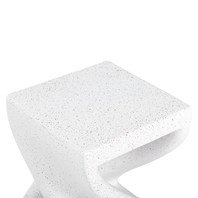 Table d'appoint d'extérieur en marbre blanc à base torsadée moderne MGO Terrazzo