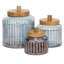 Mabank Glass Decorative Jars with Wood Lids Set-30689851-30689849