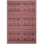 Tapis rouge / blanc tissé à la machine Anazia-199816742