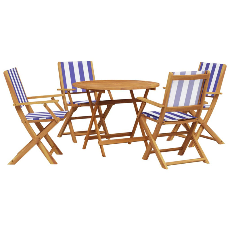 5 - Person Wood Patio Dining Set with Round Table