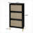 Shoe Storage Cabinets | 3-Door Freestanding Modern Engineered Rattan Shoe Organizer | Gold Handles | Particle Board | Entryway-2086957845