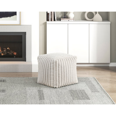 Pouf carré en velours côtelé moelleux avec repose-pieds moderne, tabouret, repose-pieds antidérapant, fauteuil à billes, pouf assis