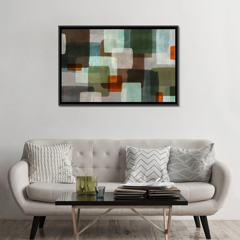 « ekran », impression sur toile, Toile avec cadre noir, Pas de tapis, H 32 po x l 48 po x P 1,5 po