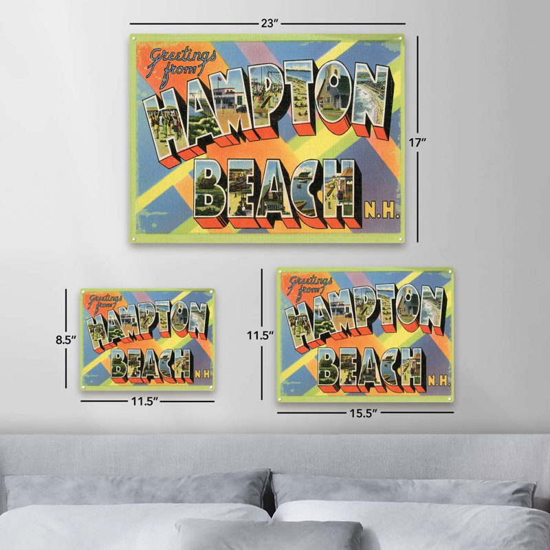 " Greetings From Hampton Beach ", 8.5" H x 11.5" W x 0.04" D
