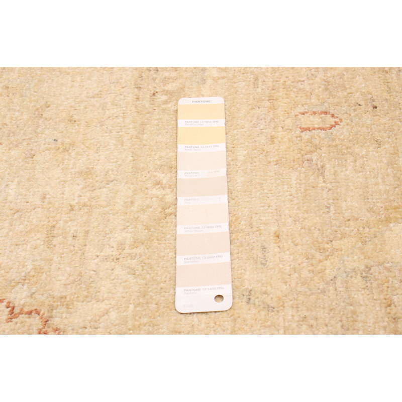Tapis de couloir unique en laine noué à la main de style nouvel âge 2 pi 8 po x 9 pi 7 po kaki clair / brun / crème Emmetsburg