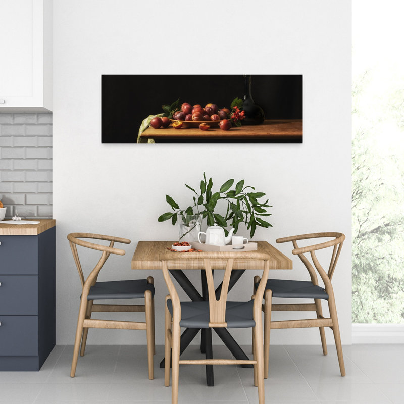 Dark Plum Harvest Classic Elegant Rustic Autumn Fruit Wall Art, 12" H x 36" W