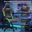 Inbox Zero Adjustable Ergonomic Faux Leather Swiveling PC & Racing Game Chair in Black
