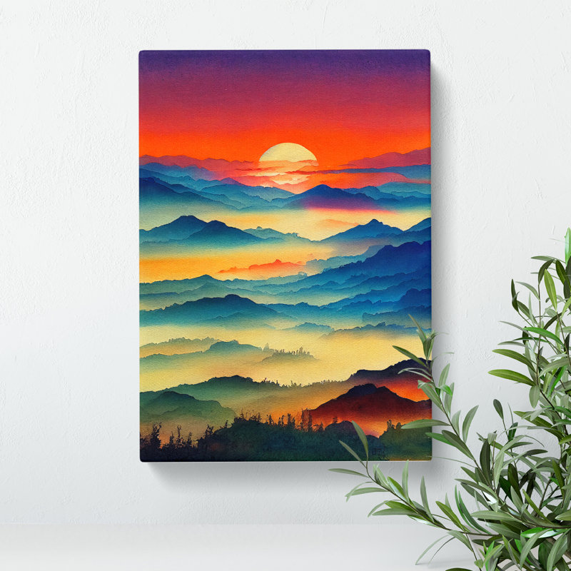 Sunset Mountain No.2 - Wrapped Canvas, 76cm H x 50cm W x 3cm D