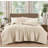 Brooklyn Loom Matte Cotton Velvet Wavy Square Stitch Quilt Set-118624099-118624100