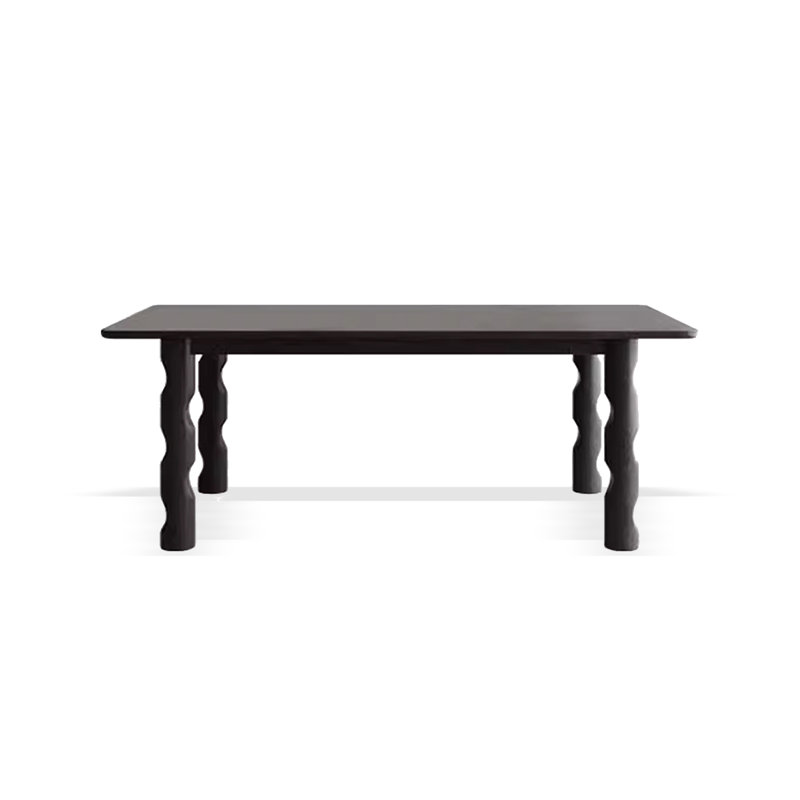 French-style retro rectangular solid wood dining table, 29.53" H x 62.99" L x 31.50" W