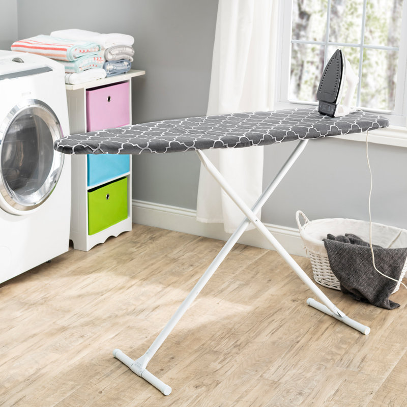 Planche à repasser autoportante à pieds en T réglable Seymour Home Products, Treillis gris