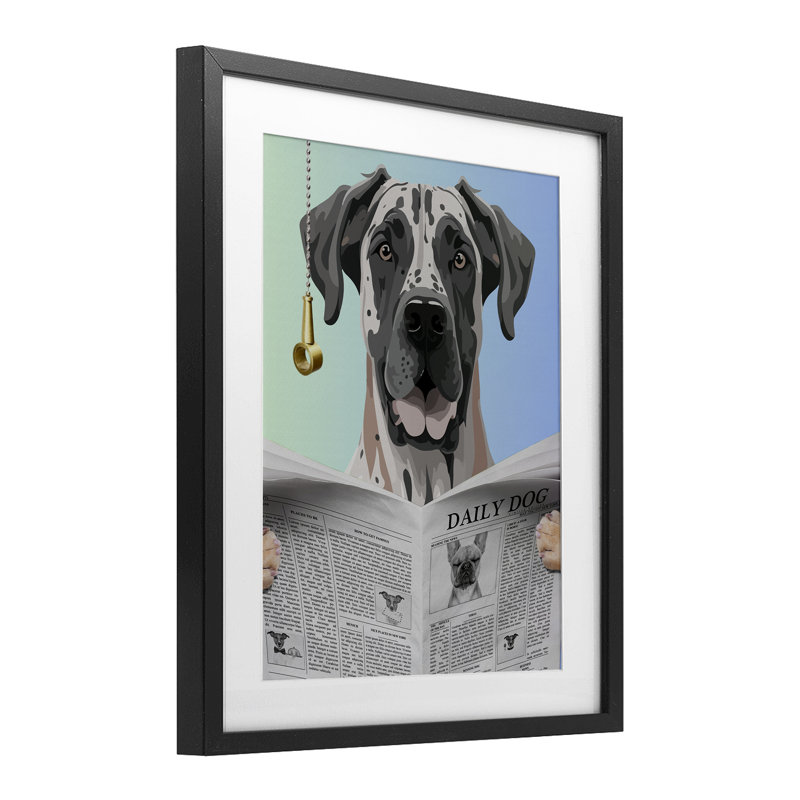 Impression sous verre Heeler, Cadre noir minuit, H 16 po x l 13 po