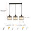Modern Rectangular Crystal 3-Light Pendant Chandelier 
