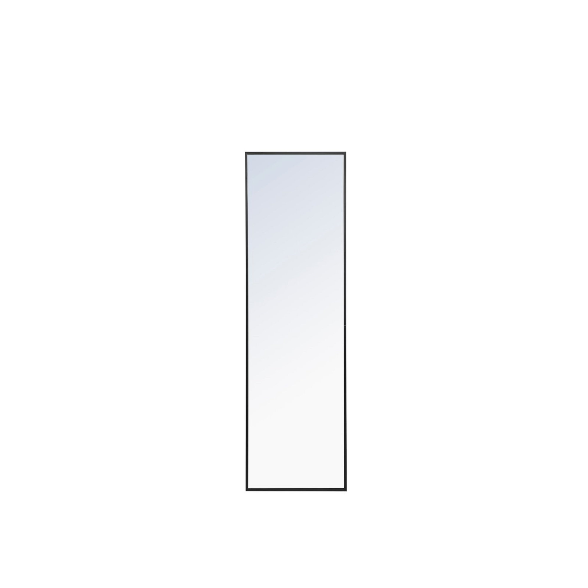 Sabine Metal Rectangle Wall Mirror, Black, 60" x 18"