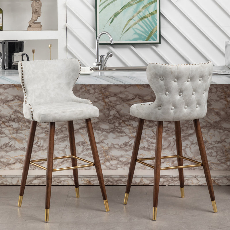 Ensemble de 2 tabourets de bar Mid-Century