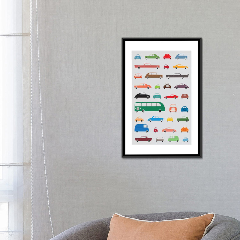 «Cars», impression sur toile tendue, H 26 po x l 18 po x P 1,5 po, Toile tendue, Pas de tapis