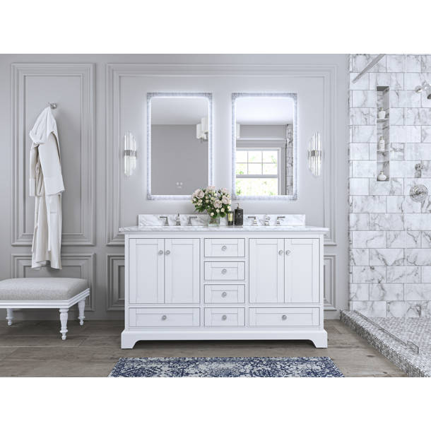 Ancerre Designs Audrey 60'' Double Bathroom Vanity with Marble Top ...