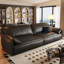 Canapé modulaire noir en cuir véritable-338909451-338909453