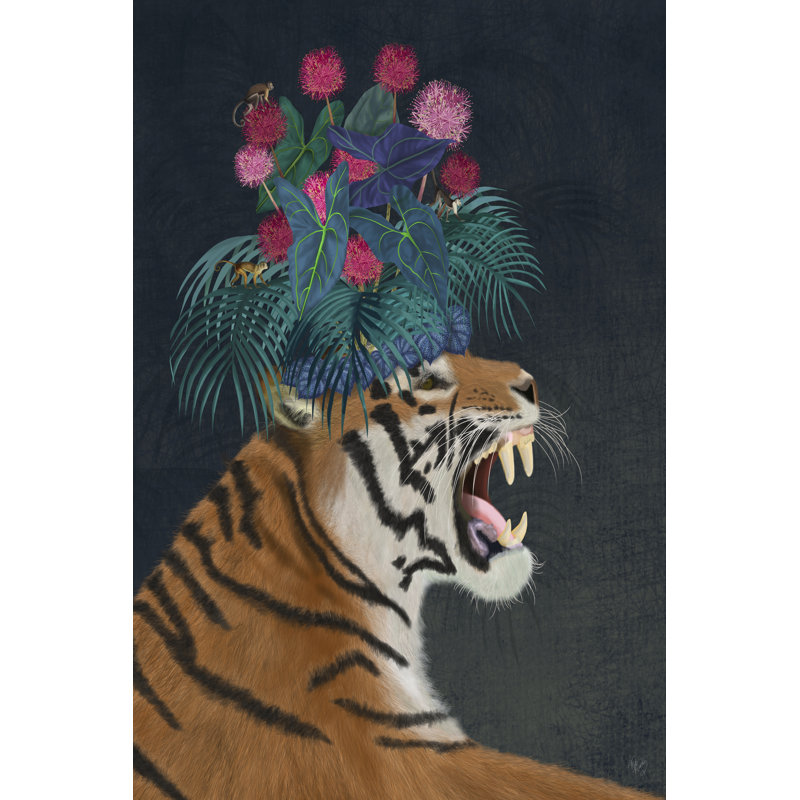Hot House Tiger 1 by Fab Funky - Wrapped Canvas Print, 122cm H x 81cm W x 3.8cm D