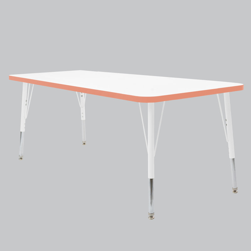 Table rectangulaire d'activités thermofusionnées avec pieds réglables et pivotants standard, H 30 po x l 30 po x P 72 po