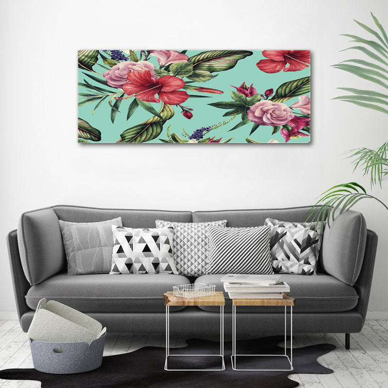 Tropical Flowers 1 Piece Painting on Canvas