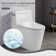 1-Piece 0.8/1.28 GPF Dual Flush Elongated Modern Toilet Soft Closing Seat, Quick Release In White Seat Included