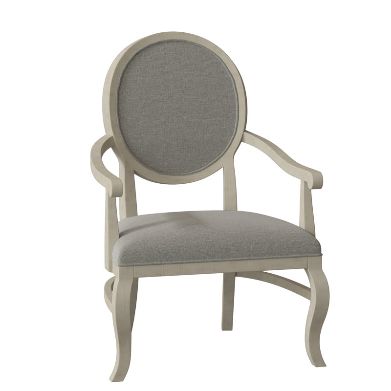 Oakland Upholstered King Louis Back Arm Chair, 9953 Mink, Almond Buff
