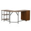 Bureau en L à deux tons avec rangement en L