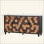 Armoire de rangement vieillie avec motif en nid d'abeille, armoire d'appoint moderne avec portes pour buffet de hall d'entrée Buffet de salon