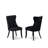 5-piece dining set includes a rectangular table and 4 Black Polyester fabric dining Chairs with Button Tufted Chair Back - Sand Blasting Black Finish.-1911503175