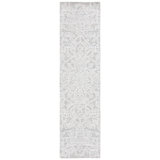 Tapis gris abstrait en polyester touffeté à la main