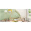 Lit simple en bois en forme de maison avec clôture, garde-corps, naturel-1186876517-1186876519