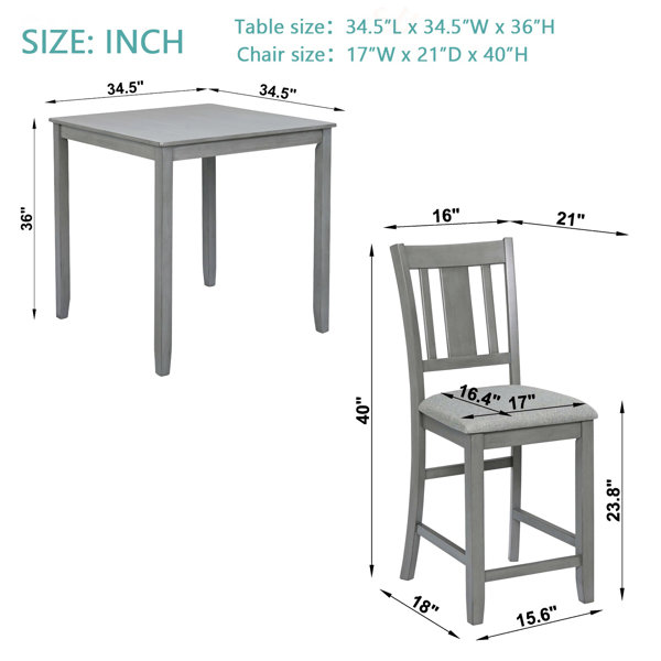 Red Barrel Studio 5 Piece Counter Height Dining Table Set With Square ...
