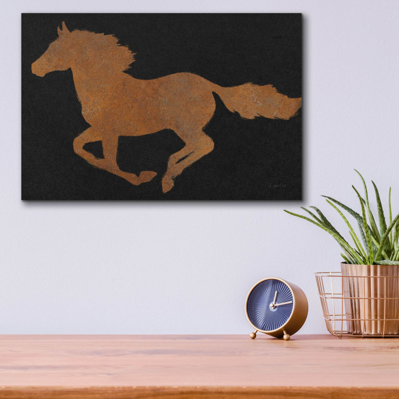 Art mural en verre épique «Equine 1 Industrial» par James Wiens, 16 po x 12 po