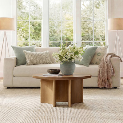 Jacinda Modern 35.5"W Round Coffee Table with Adjustable Legs 