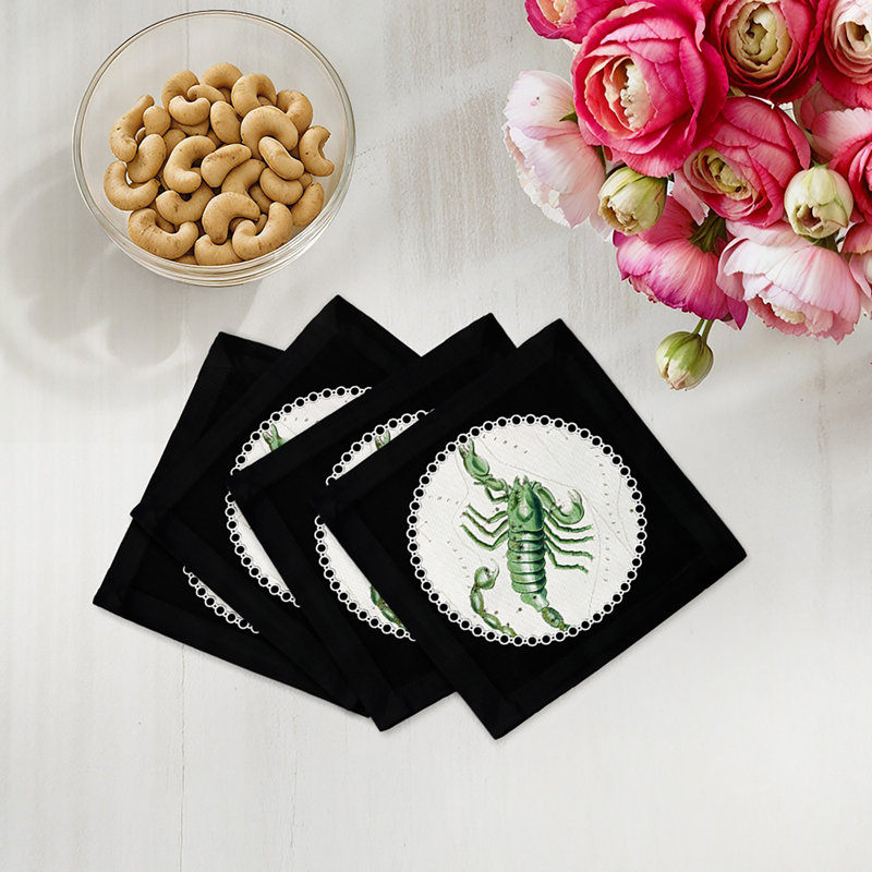 Serviette Zodiac Scorpio, Noir
