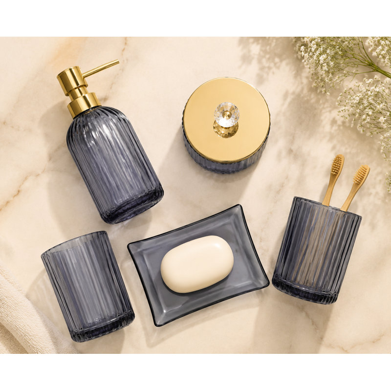 Glass Bathroom Accessories Set