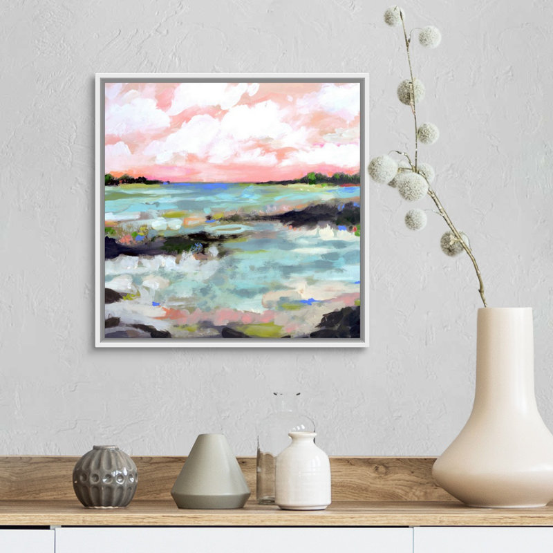 «Surfscape III» par Karen Fields - reproduction d'art, Toile blanche encadrée, H 18 po x l 18 po x P 1,75 po