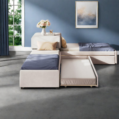 Lits peu encombrants, conception de coin simple en lin MDF pour maison familiale