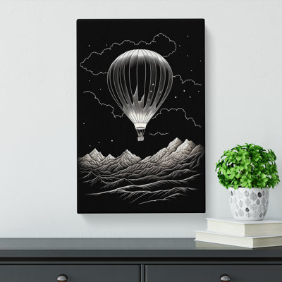 Hot Air Balloon Line - Wrapped Canvas