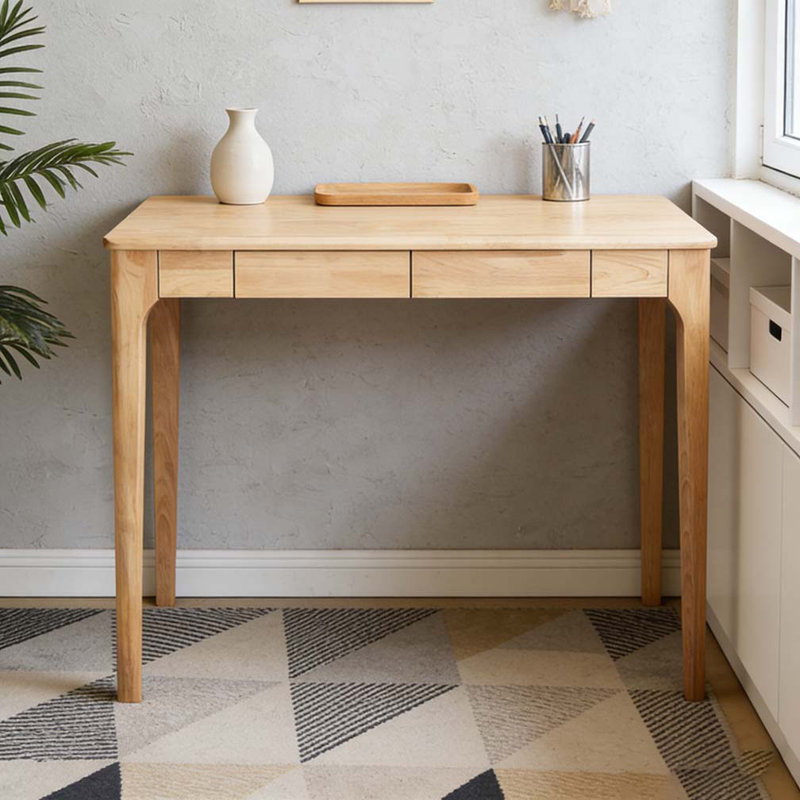 Bureau en bois massif avec tiroirs, Bois