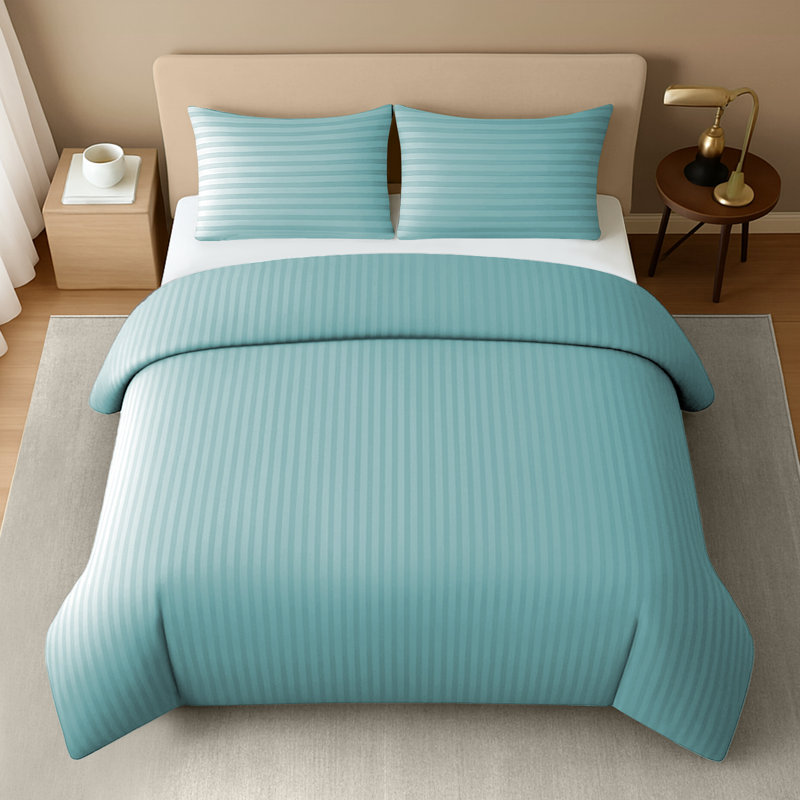 Premium Reversible Duvet Cover Set with Zipper Closure and Corner Ties, Double Duvet Cover + 2 Standard Pillowcases
