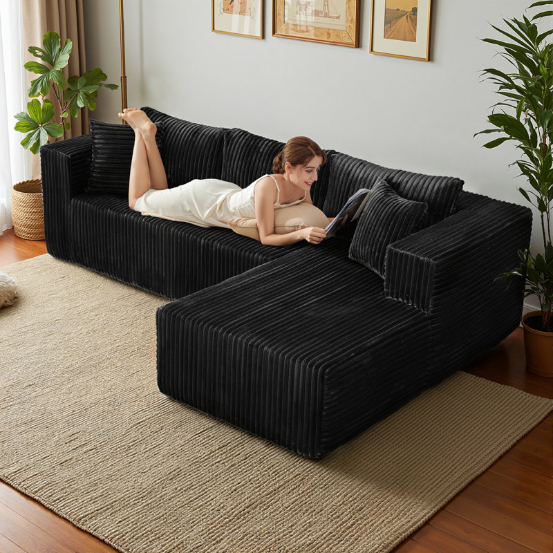 Canapé modulaire Boneless, Noir