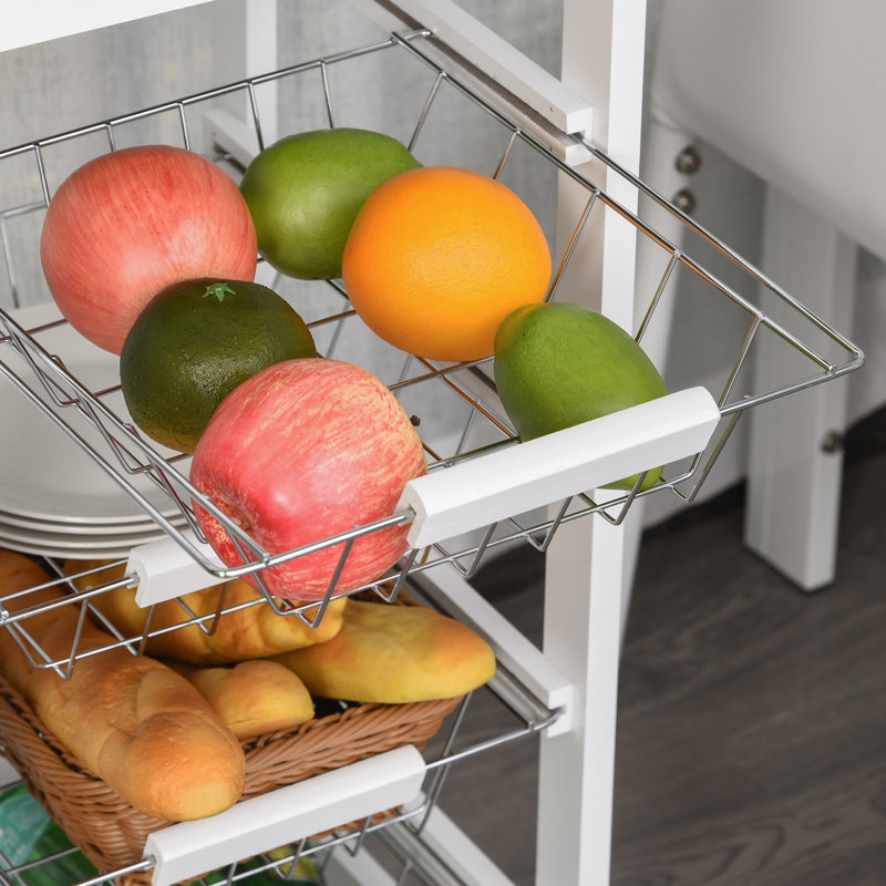 Raffles 14.5 " W Kitchen Cart, White