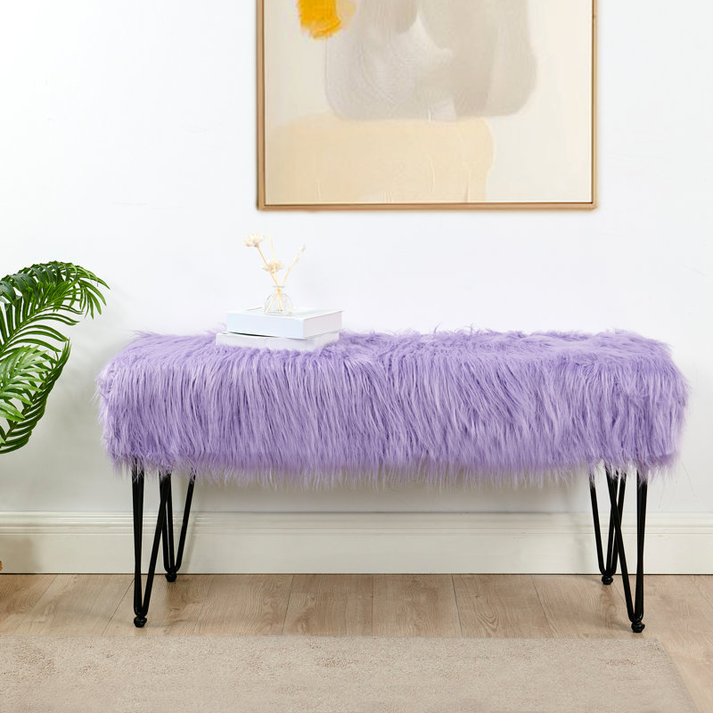 116.8cm Wide Rectangle Solid Colour Standard Ottoman, Lavender