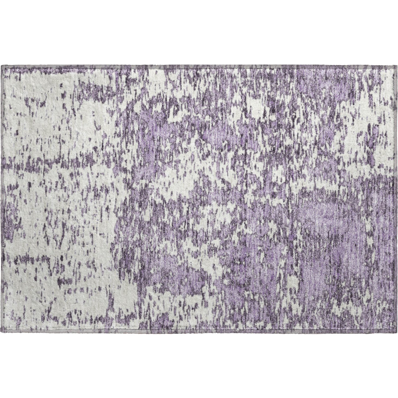 Premium Machine Washable Prisco Lavender Rug, Rectangle 1'8" x 2'6"