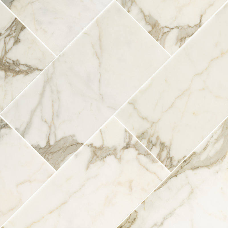 Calabria Frost 12 in. x 24 in. Honed Marble Floor and Wall Tile