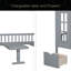 Lit superposé simple au dessus d'un lit simple avec table à langer, lit superposé se transformant en lit supérieur et bureau en duvet-1094734461
